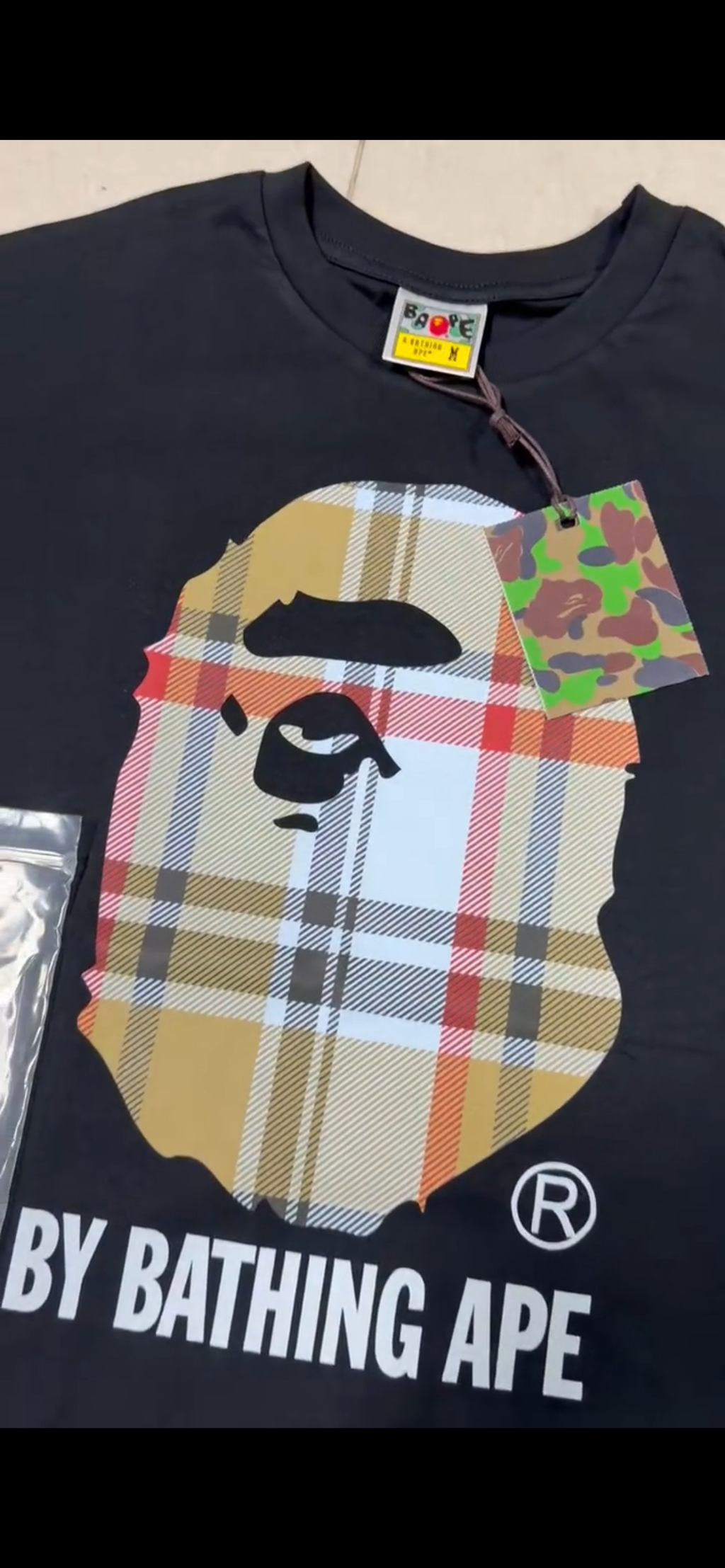 Plaid Ape Head Graphic Tee